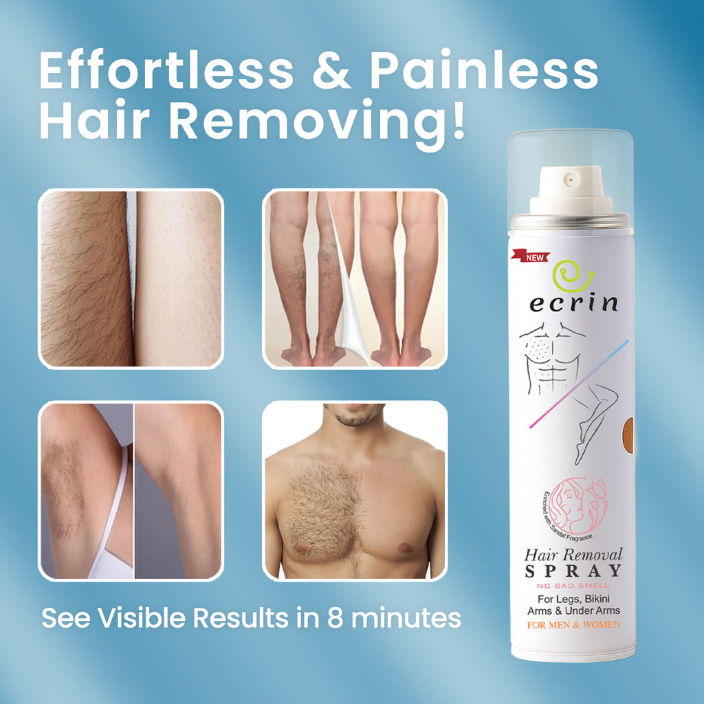 New Ecrin Hair Removal Foaming Spray - Advance Formula with Refreshing Fragrance (200ml) (Pack of 2)