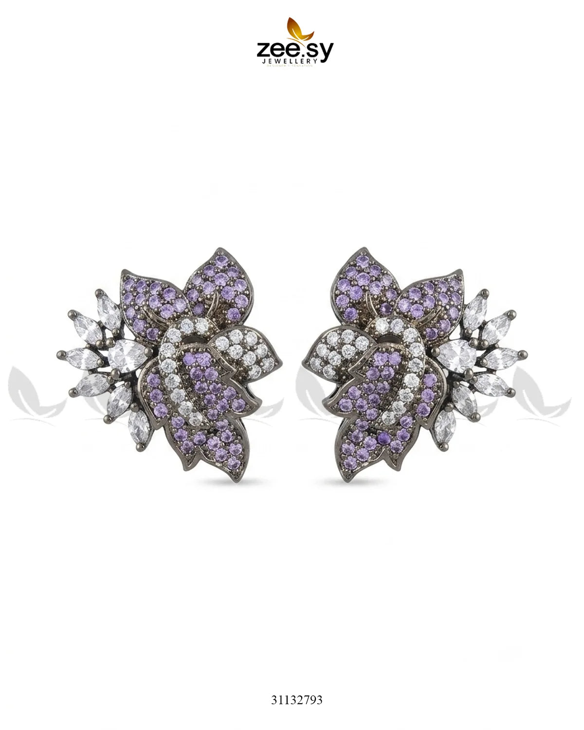 Antique Lotus Floral Cluster Earrings