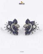 Antique Lotus Floral Cluster Earrings