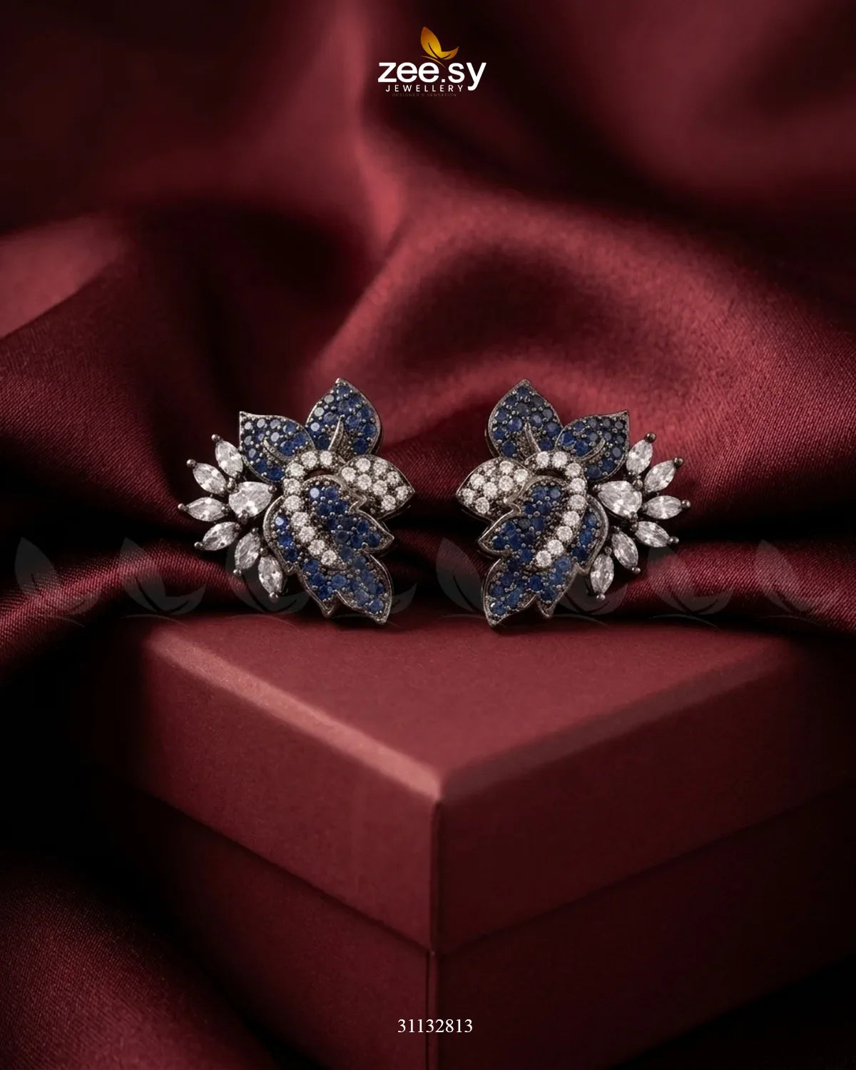 Antique Lotus Floral Cluster Earrings