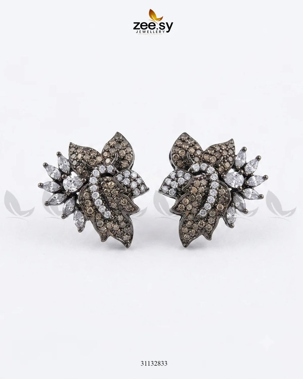 Antique Lotus Floral Cluster Earrings