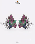 Antique Lotus Floral Cluster Earrings