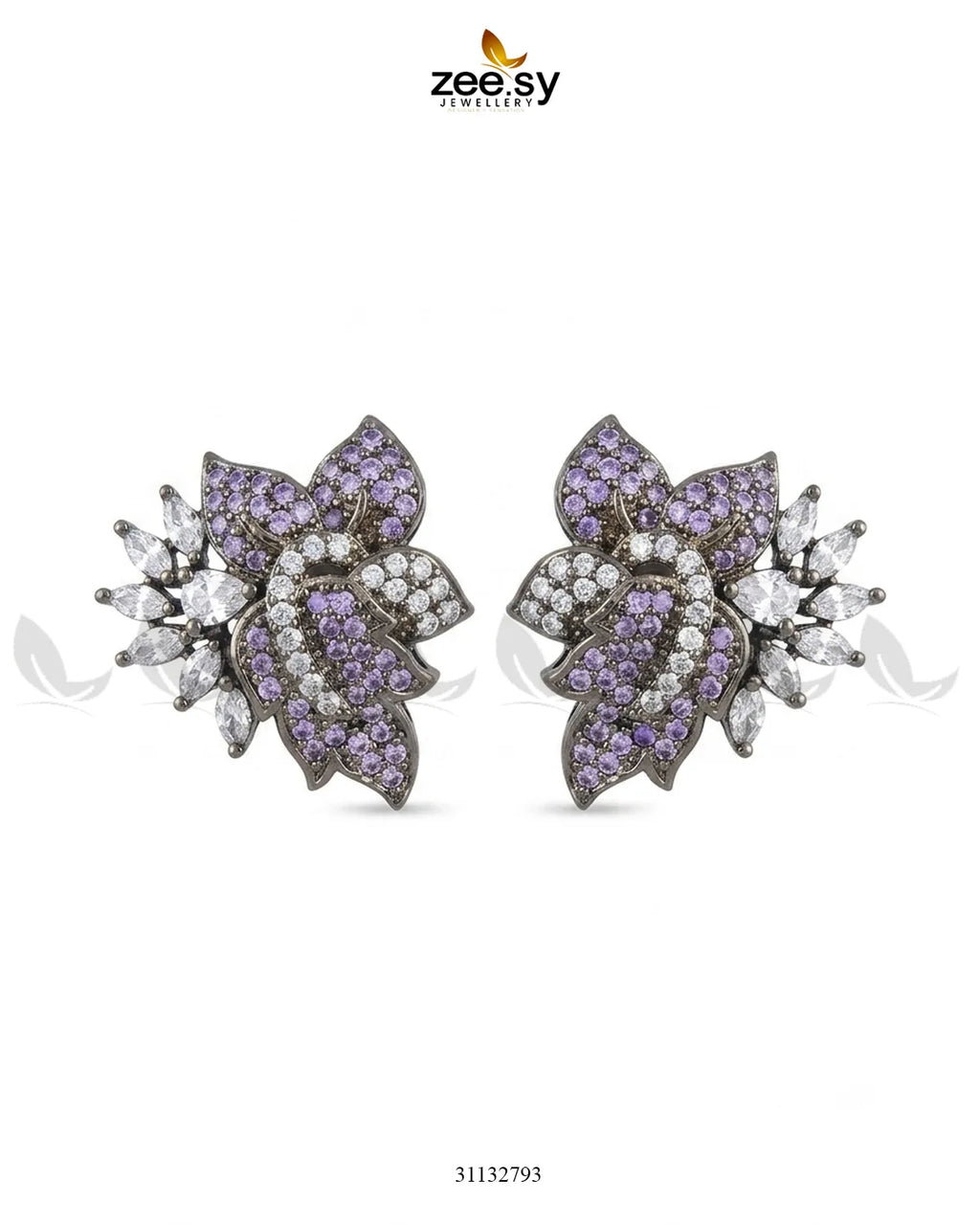 Antique Lotus Floral Cluster Earrings