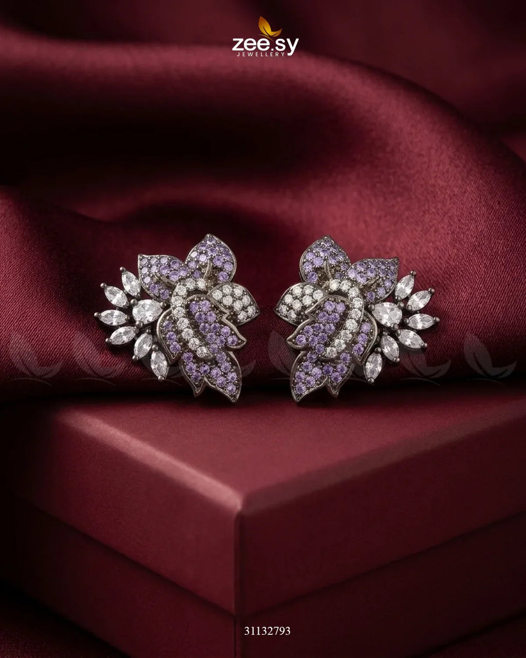 Antique Lotus Floral Cluster Earrings