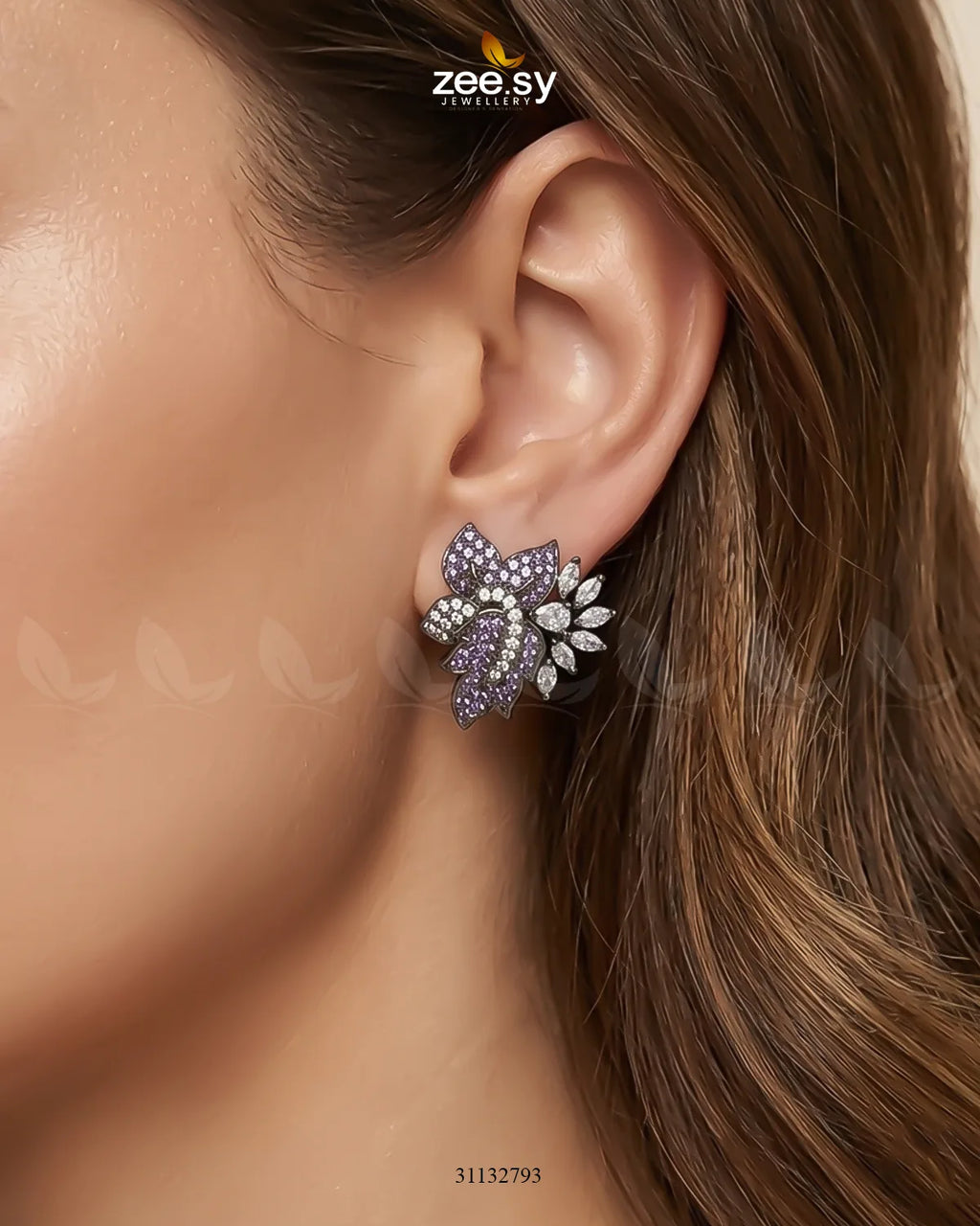 Antique Lotus Floral Cluster Earrings