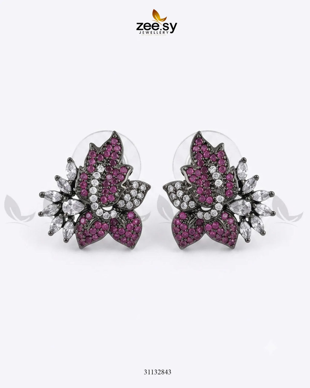 Antique Lotus Floral Cluster Earrings