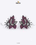 Antique Lotus Floral Cluster Earrings