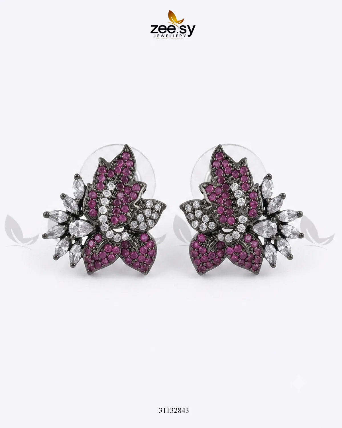 Antique Lotus Floral Cluster Earrings
