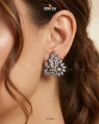 Antique Lotus Floral Cluster Earrings