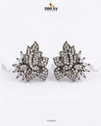 Antique Lotus Floral Cluster Earrings