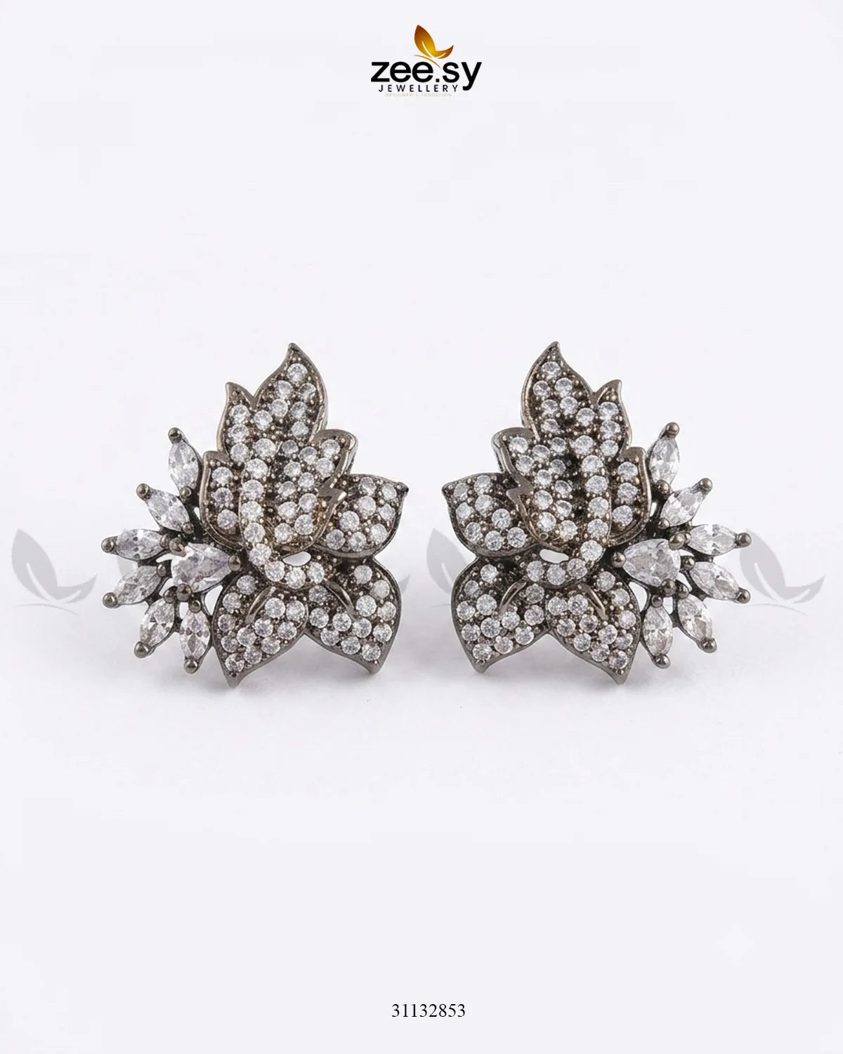 Antique Lotus Floral Cluster Earrings