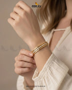 Brick Pattern Crystal Inlay Bracelet