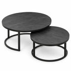 The Eclipse Duo – Matte Charcoal Nesting Coffee Tables (Set of 2)