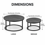 The Eclipse Duo – Matte Charcoal Nesting Coffee Tables (Set of 2)