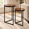 The Vertex Duo – Modern Wood & Metal Side Tables