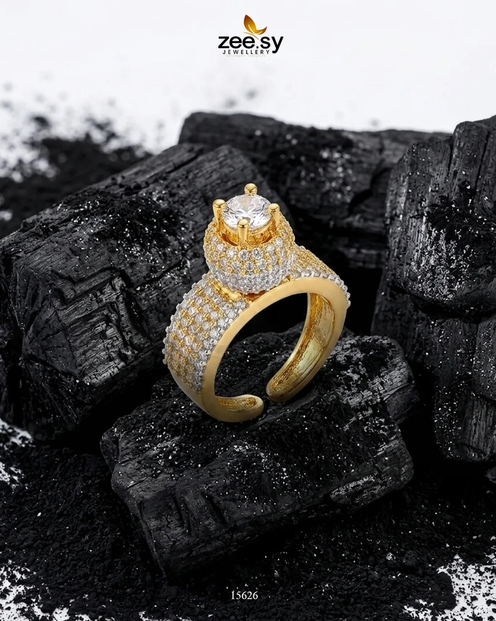 Ivory Dome Modern Zirconia Ring