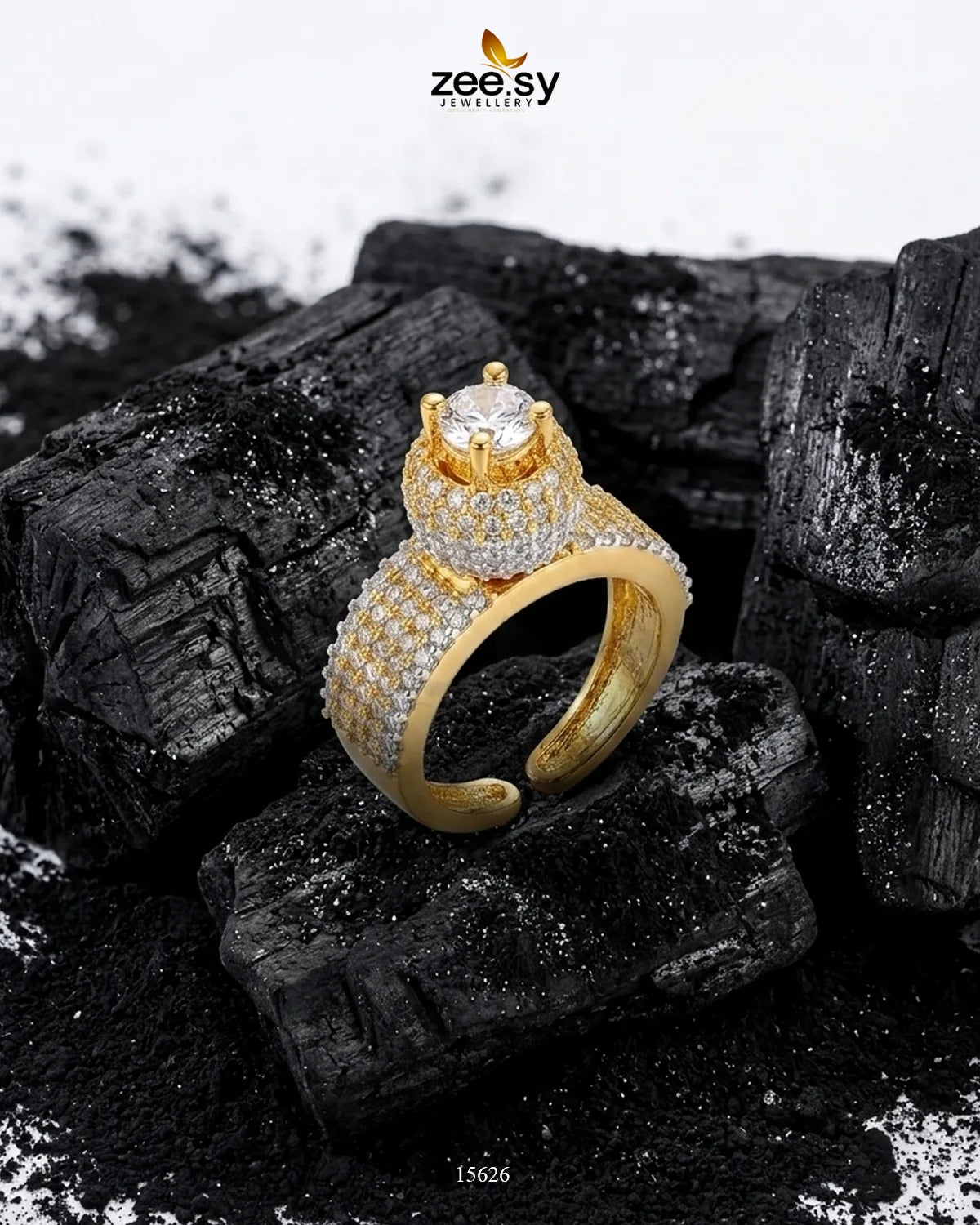 Ivory Dome Modern Zirconia Ring