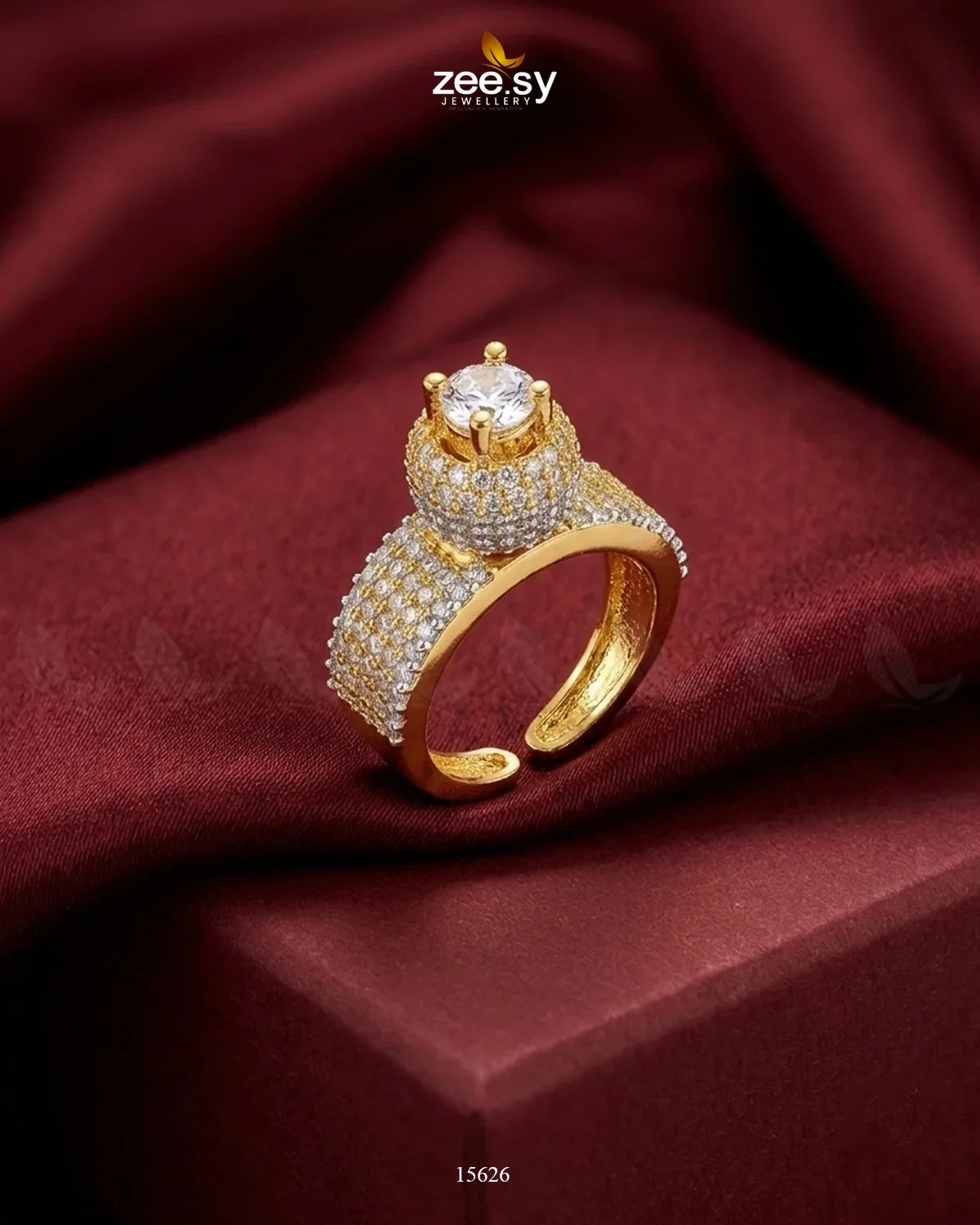 Ivory Dome Modern Zirconia Ring