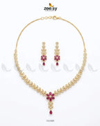Rosavelle Leaf Zirconia Necklace Set