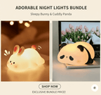 CUTE SILICON LED PLUSHY NIGHT LAMP USB RECHARGEABLE TOUCH CONTROL-50% Off