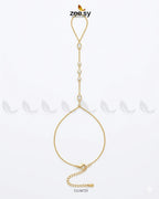 Gilded Crystal Link Finger Bracelet
