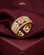 Golden Bloom Leaf Stone Ring