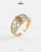 Golden Majestic Oval Stone Ring