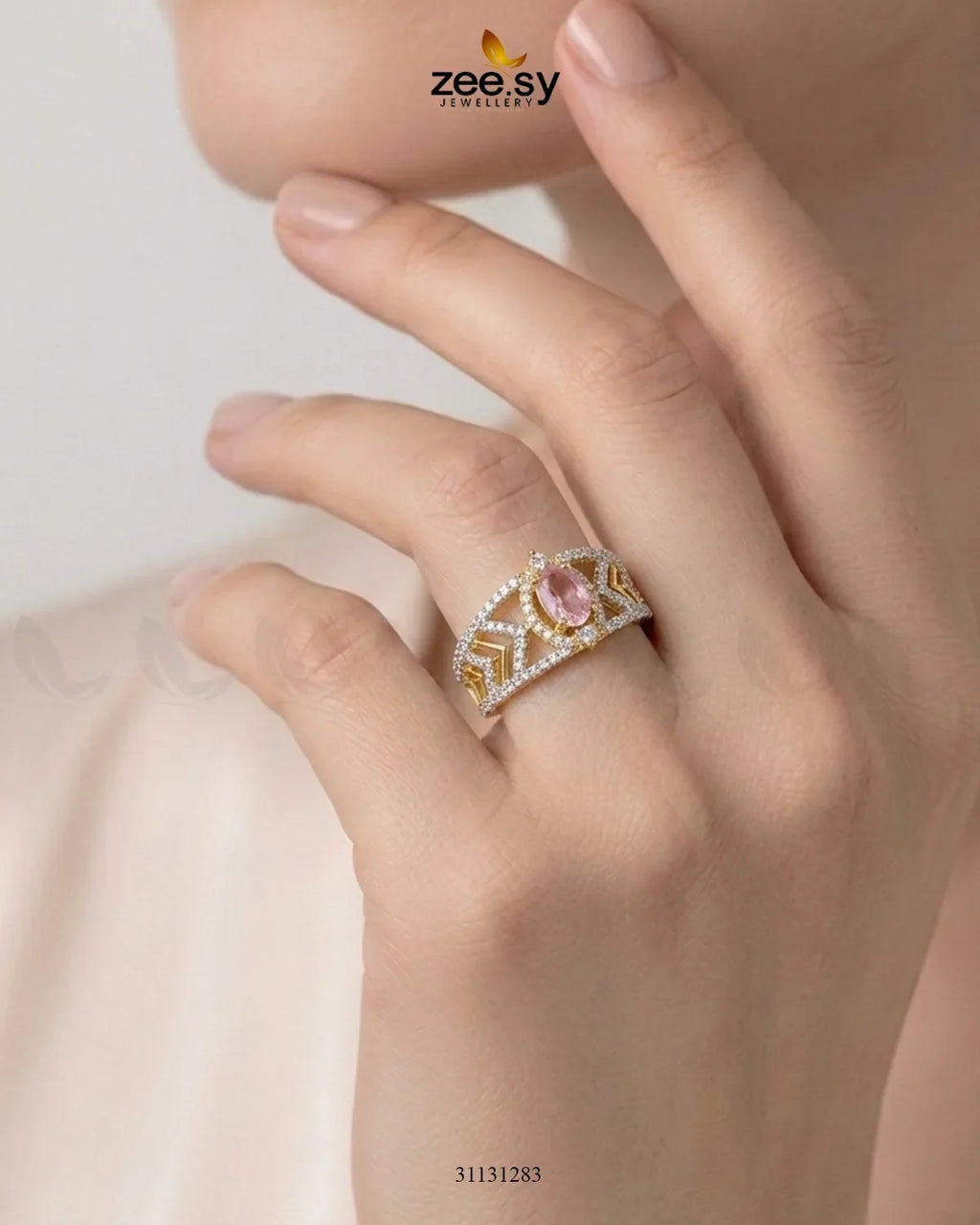 Golden Majestic Oval Stone Ring