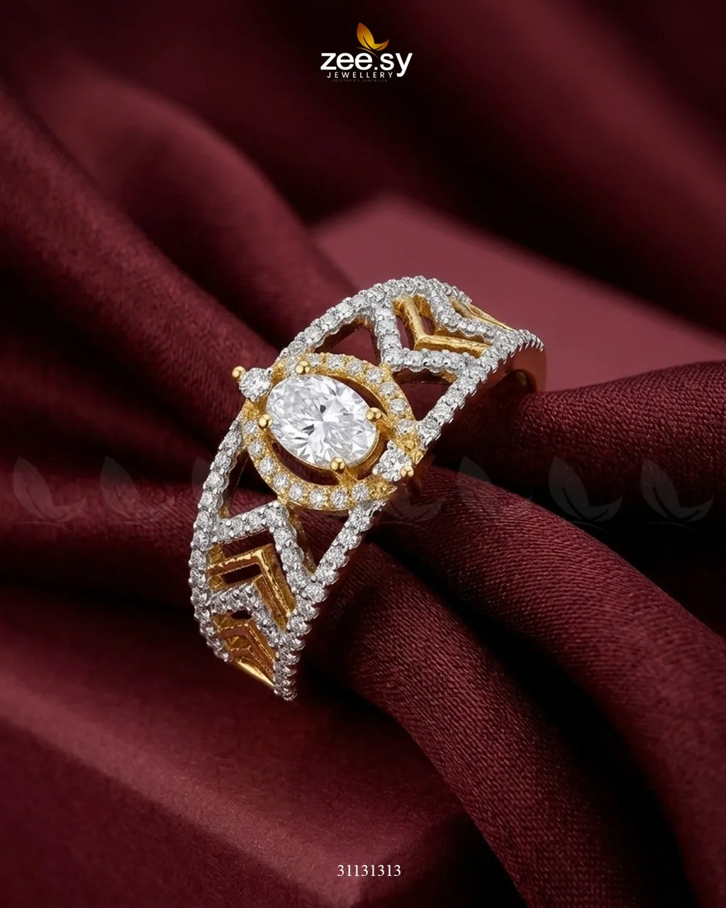 Golden Majestic Oval Stone Ring