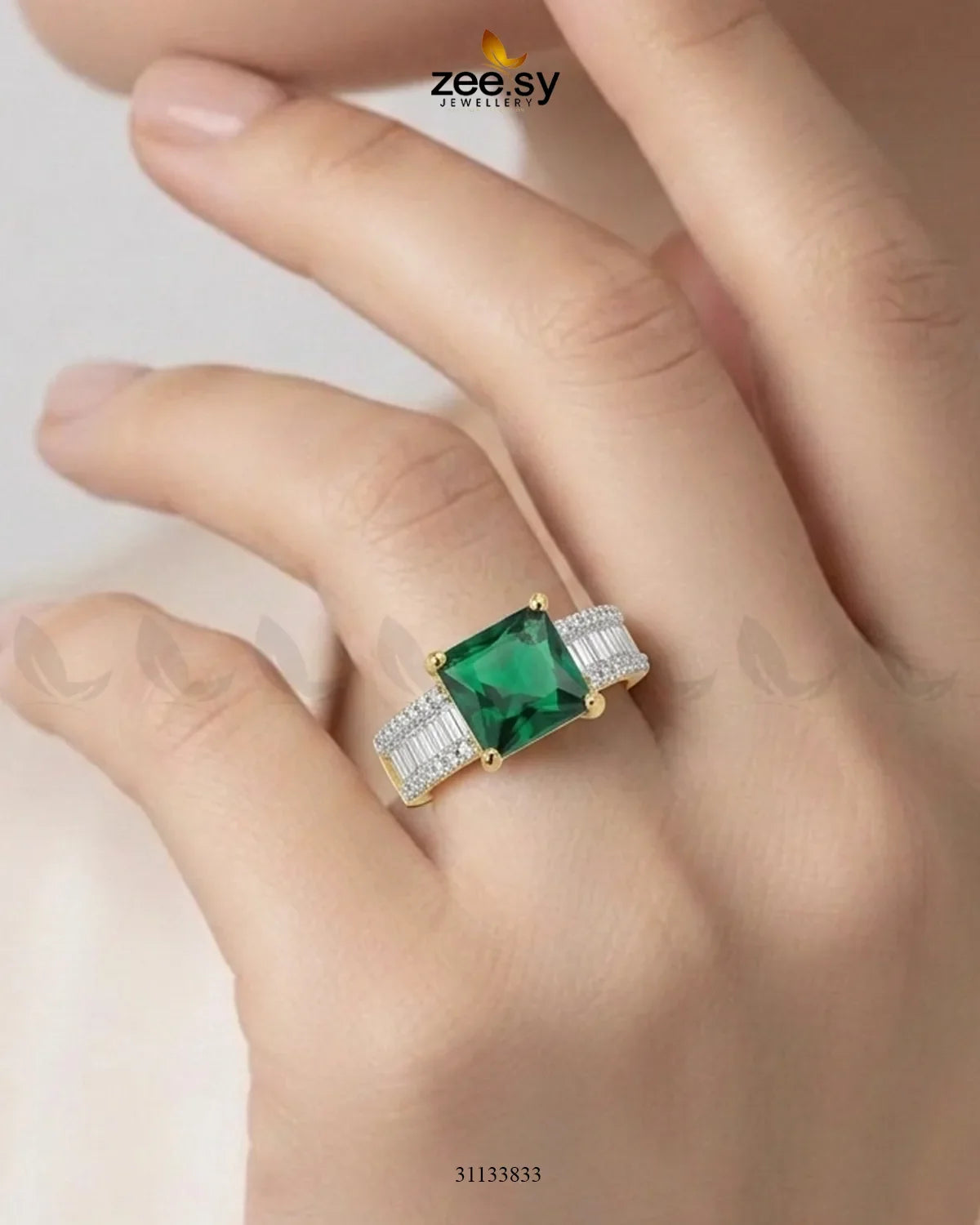 Golden Pretty Bold Stone Ring