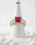 Golden Pretty Bold Stone Ring
