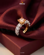 Golden Solitaire Center Stone Ring