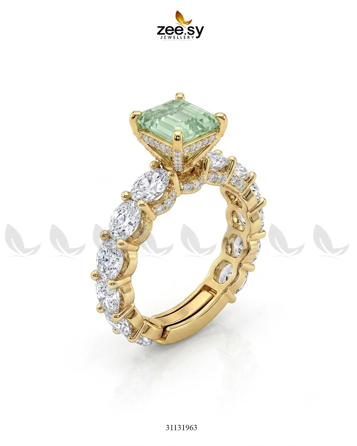 Golden Solitaire Center Stone Ring