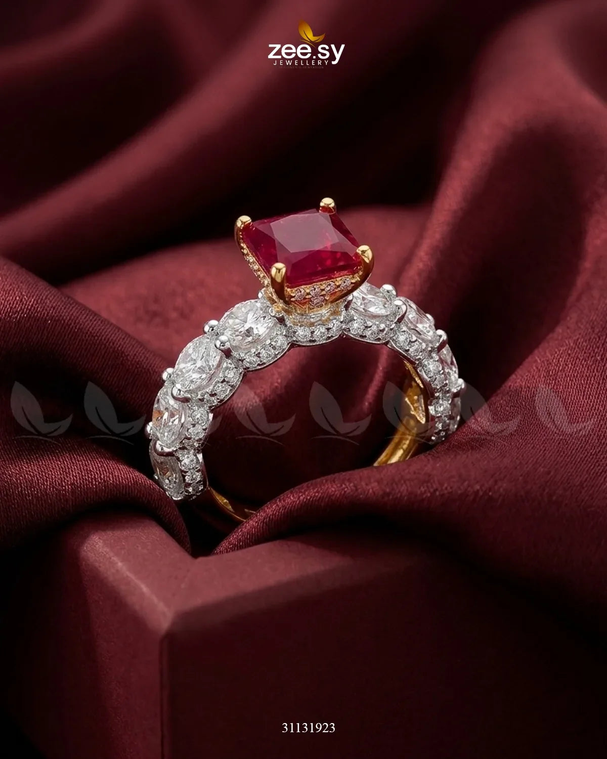 Golden Solitaire Center Stone Ring