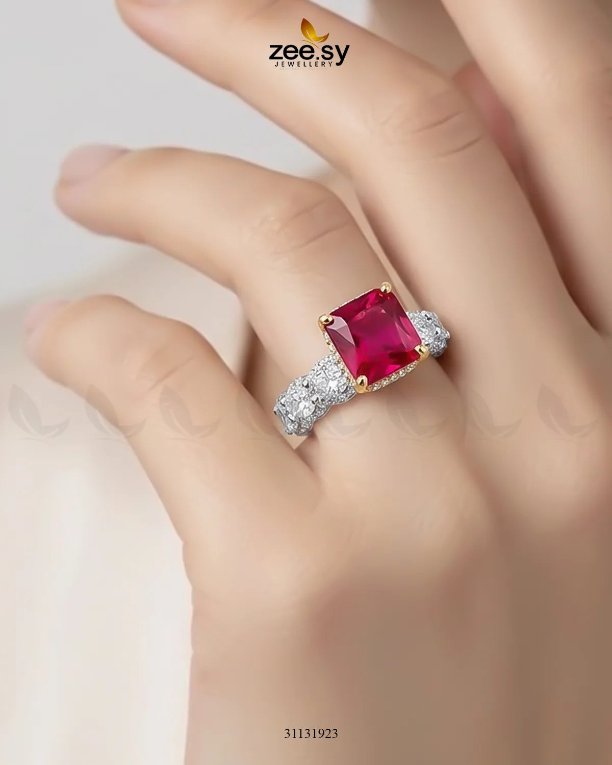 Golden Solitaire Center Stone Ring