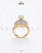Golden Sterling Cluster Pave Ring