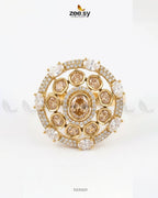 Golden Stunning Circle Crystal Ring