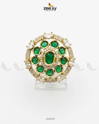 Golden Stunning Circle Crystal Ring