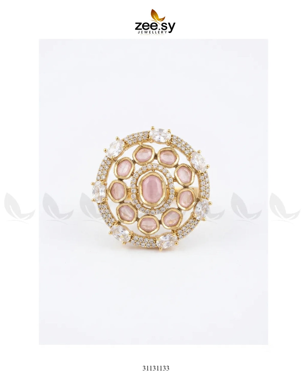 Golden Stunning Circle Crystal Ring