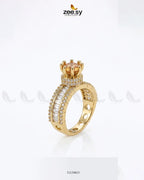 Golden Victorian Cluster Pave Ring