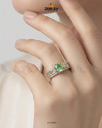 Golden Victorian Cluster Pave Ring