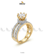Golden Victorian Cluster Pave Ring