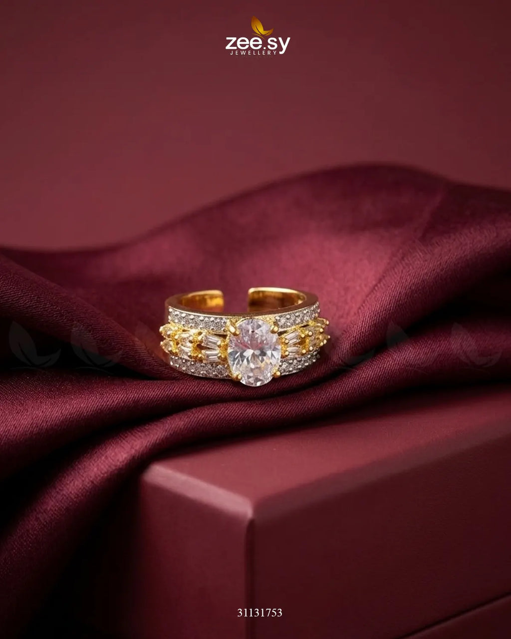 Golden Vintage Uncut Stone Ring
