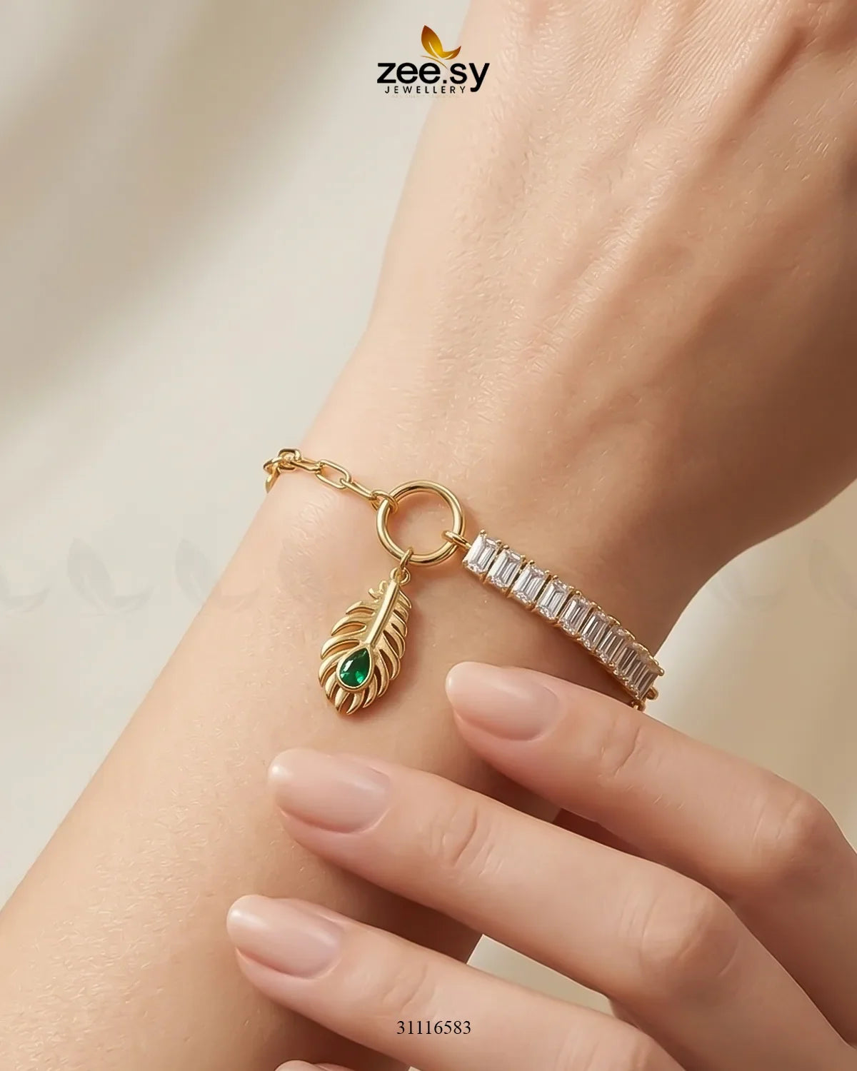 Horizon Leaf Charm Bracelet