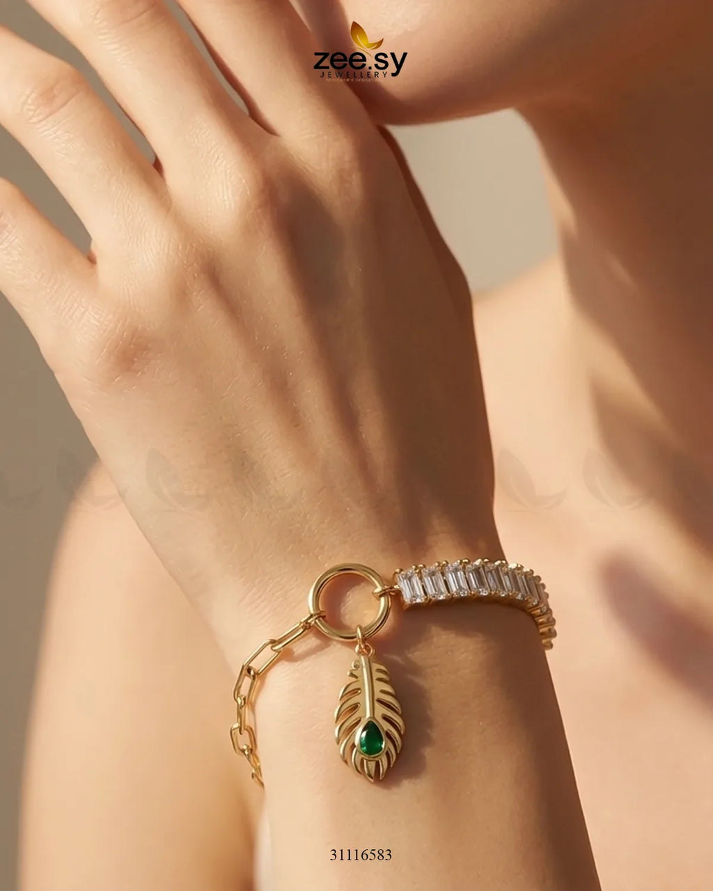Horizon Leaf Charm Bracelet