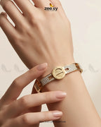 Iconic Crystal Circular Medallion Bracelet
