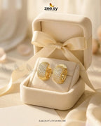Lattice Pave Zirconia Huggie Earrings
