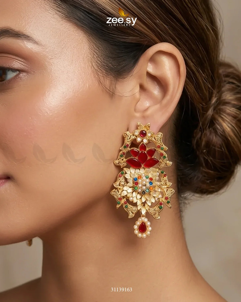 Lotus Floral Beads Earrings