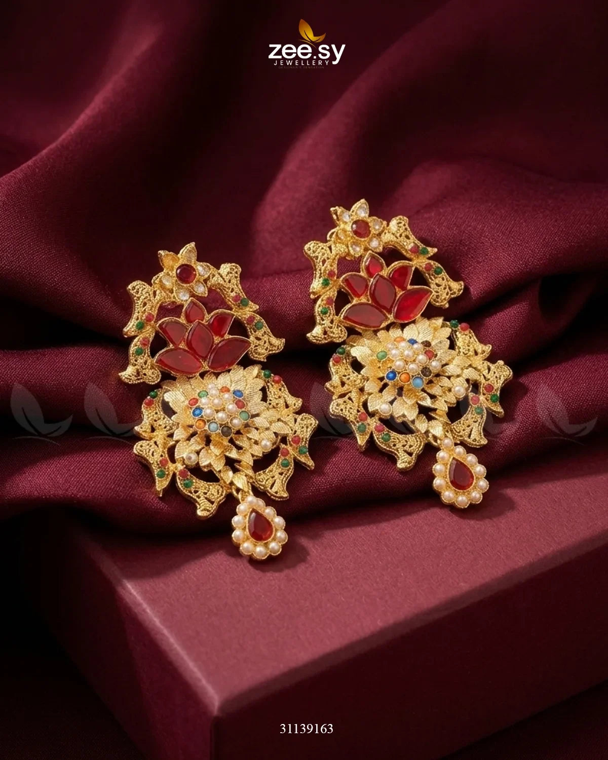 Lotus Floral Beads Earrings