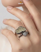 Metallic Statement Gemstone Ring